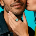 ICE CHOUCHOU - EZÜST, TÜRKIZ, GYŰRŰÓRA - 15 MM (025515)