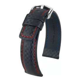 Hirsch Unisex Carbon L Borjúbőr óraszíj - 02592052-2-18