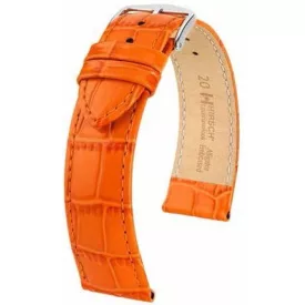   Hirsch Unisex Louisianalook M NQR Borjúbőr - exotisch geprägt óraszíj - 03427176-2-16