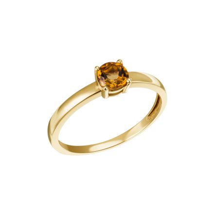Citrin kővel díszített sárga arany női gyűrű - 1-04645-51-0220 több méretben