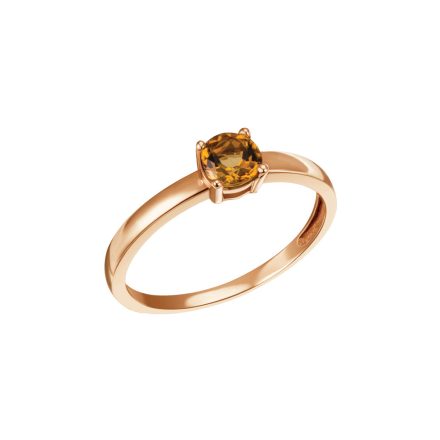 Citrin kővel díszített rozé arany női gyűrű - 1-04645-53-0220 több méretben
