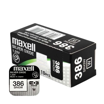 Maxell óra gombelem 386-SR43W 10db-os csomag