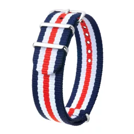   Hirsch Férfi Rush blue/white/red Synthetik/Textil óraszíj - 40406028-2-20