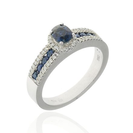 Gyémánt és zafír (0,72ct) kővel díszített női Moon Diamond gyűrű - 50-00437A-1555F-54