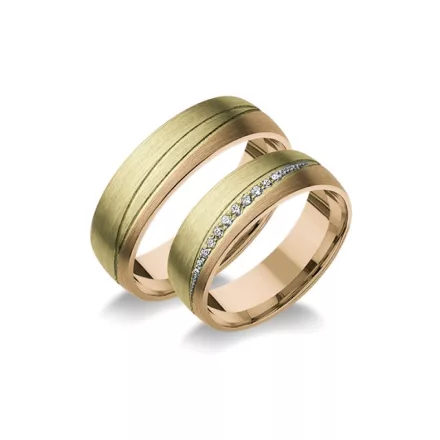 14K arany karikagyűrű pár - A-1000-V-S