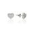 AG118774 - Ezüst beszúrós stekkeres szív mintájú női fülbevaló