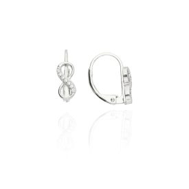   AG121949 -Ezüst hagyományos záras beakasztós női fülbevaló pár