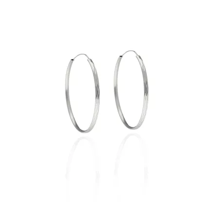 AG122694 - Ezüst karika fülbevaló pár Átmérő: Ø 50 mm