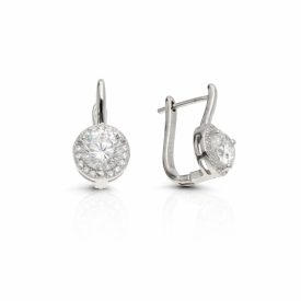   AG124516 -Ezüst hagyományos záras beakasztós női fülbevaló pár