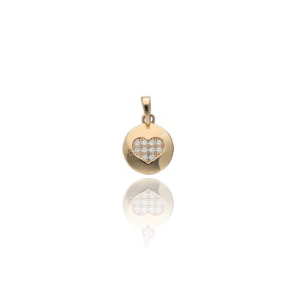 AU71466 - 14 karátos arany szív medál