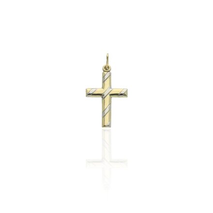 AU84837 - 14 karátos arany kereszt medál Méret: 30x17 mm