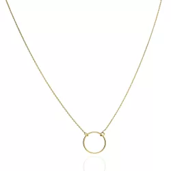   AU85073 - 14 karátos arany nyaklánc  kör medállal Hossz: 42+3 cm