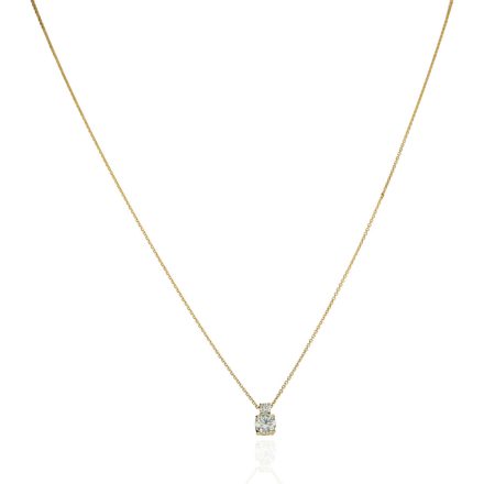 AU85094 - 14 karátos arany nyaklánc  solitaire medállal Hossz: 42+3 cm
