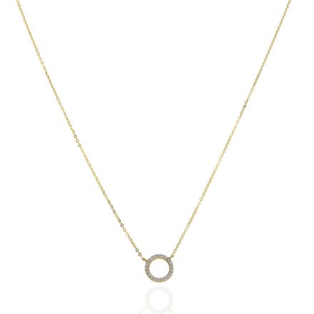 AU85099 - 14 karátos arany nyaklánc  kör medállal Hossz: 42+3 cm