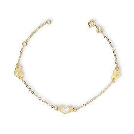   AU85177 - 14 karátos arany karlánc  szív medállal Hossz: 16 + 3 cm