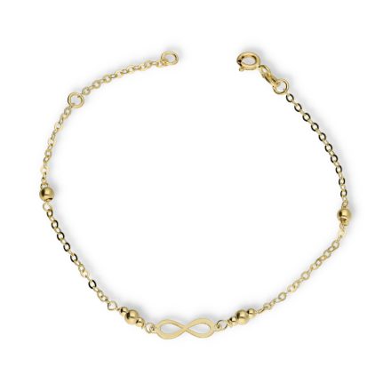AU85181 - 14 karátos arany karlánc  infinity medállal Hossz: 16 + 3 cm