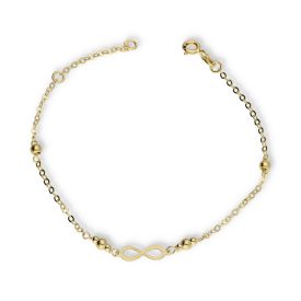   AU85182 - 14 karátos arany karlánc  infinity medállal Hossz: 16 + 3 cm