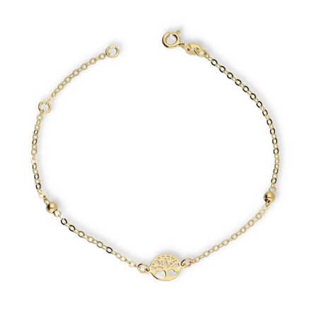 AU85183 - 14 karátos arany karlánc  életfa medállal Hossz: 16 + 3 cm