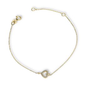   AU85184 - 14 karátos arany karlánc  szív medállal Hossz: 16 + 3 cm