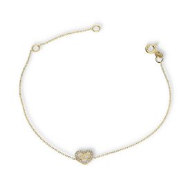   AU85188 - 14 karátos arany karlánc  szív medállal Hossz: 16 + 3 cm