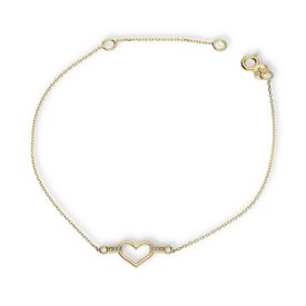   AU85193 - 14 karátos arany karlánc  szív medállal Hossz: 16 + 3 cm