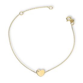   AU85196 - 14 karátos arany karlánc  szív medállal Hossz: 16 + 3 cm