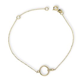   AU85209 - 14 karátos arany karlánc  kör medállal Hossz: 16 + 3 cm