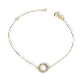   AU85212 - 14 karátos arany karlánc  kör medállal Hossz: 16 + 3 cm