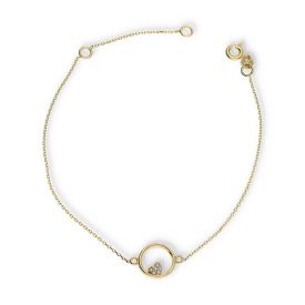   AU85213 - 14 karátos arany karlánc  kör medállal Hossz: 16 + 3 cm