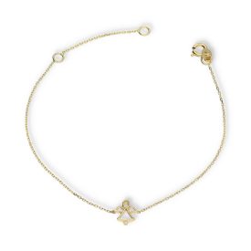   AU85214 - 14 karátos arany karlánc  angyalka medállal Hossz: 16 + 3 cm