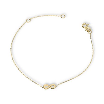 AU85216 - 14 karátos arany karlánc  infinity medállal Hossz: 16 + 3 cm