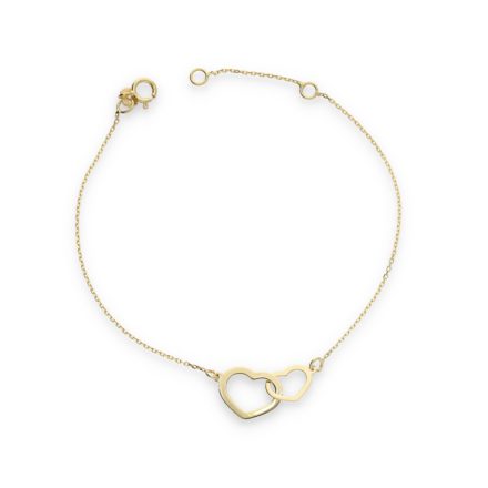 AU85544 - 14 karátos arany karlánc  szív medállal Hossz: 16 + 3 cm