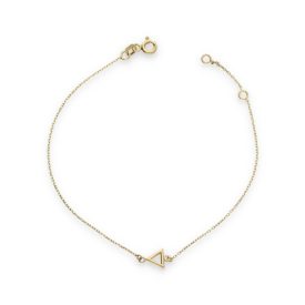   AU85547 - 14 karátos arany karlánc  háromszög medállal Hossz: 16 + 3 cm