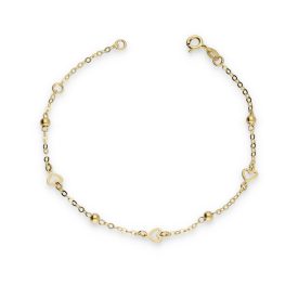   AU85548 - 14 karátos arany karlánc  szív medállal Hossz: 16 + 3 cm