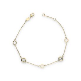   AU85552 - 14 karátos arany karlánc  köves medállal Hossz: 16 + 3 cm