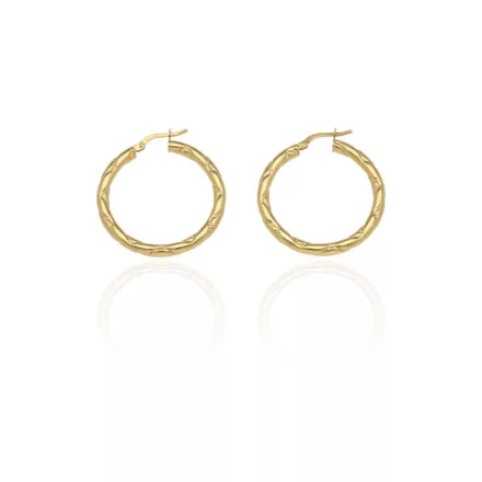 AU85640 - 14 karátos arany női karika fülbevaló Ø 30 mm