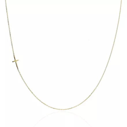 AU86051 - 14 karátos arany nyaklánc beépített kereszt medállal Hossz: 42-46 cm