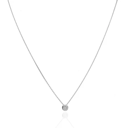 AU86053 - 14 karátos arany nyaklánc beépített Button medállal Hossz: 42-46 cm