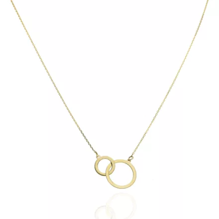 AU86607 - 14 karátos arany nyaklánc Kör medállal beépített Hossz: 42 + 3 cm