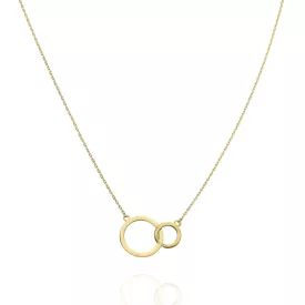   AU86608 - 14 karátos arany nyaklánc Kör medállal beépített Hossz: 42 + 3 cm