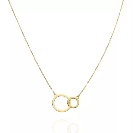 AU86608 - 14 karátos arany nyaklánc Kör medállal beépített Hossz: 42 + 3 cm