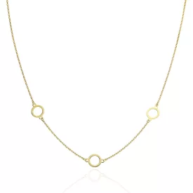   AU86609 - 14 karátos arany nyaklánc Kör medállal beépített Hossz: 42 + 3 cm