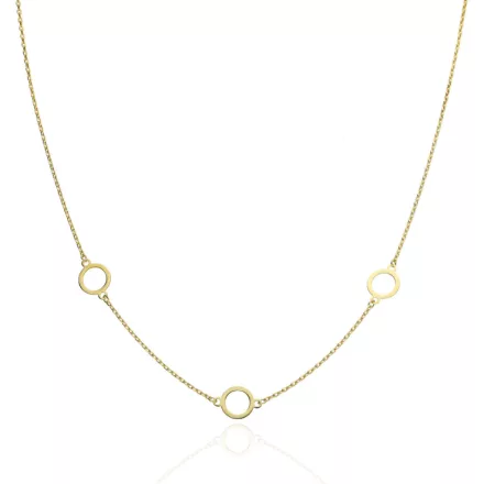 AU86609 - 14 karátos arany nyaklánc Kör medállal beépített Hossz: 42 + 3 cm