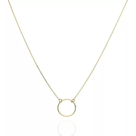 AU86610 - 14 karátos arany nyaklánc Kör medállal beépített Hossz: 42 + 3 cm