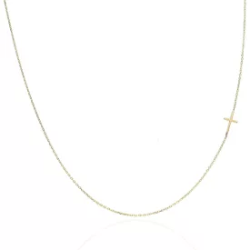   AU86614 - 14 karátos arany nyaklánc Kereszt medállal beépített Hossz: 42 + 3 cm