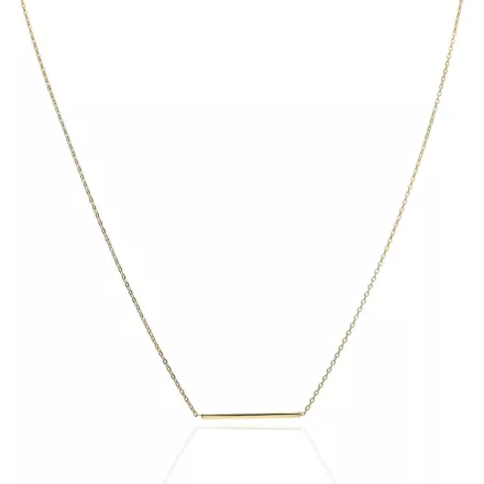 AU86618 - 14 karátos arany nyaklánc Vonal medállal beépített Hossz: 42 + 3 cm