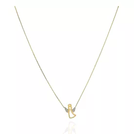   AU87153 - 14 K arany anker nyaklánc angyalka medállal Hossz: 42-45 cm