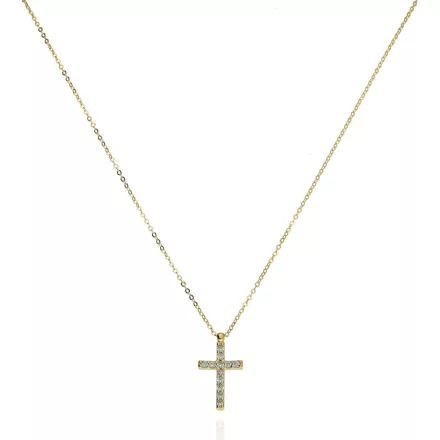 AU87154 - 14 K arany anker nyaklánc kereszt medállal Hossz: 42-45 cm