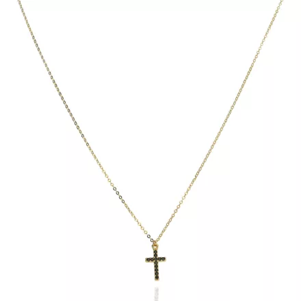 AU87155 - 14 K arany anker nyaklánc kereszt medállal Hossz: 42-45 cm