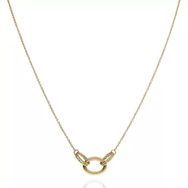   AU87160 - 14 K arany anker nyaklánc kör medállal Hossz: 42-45 cm
